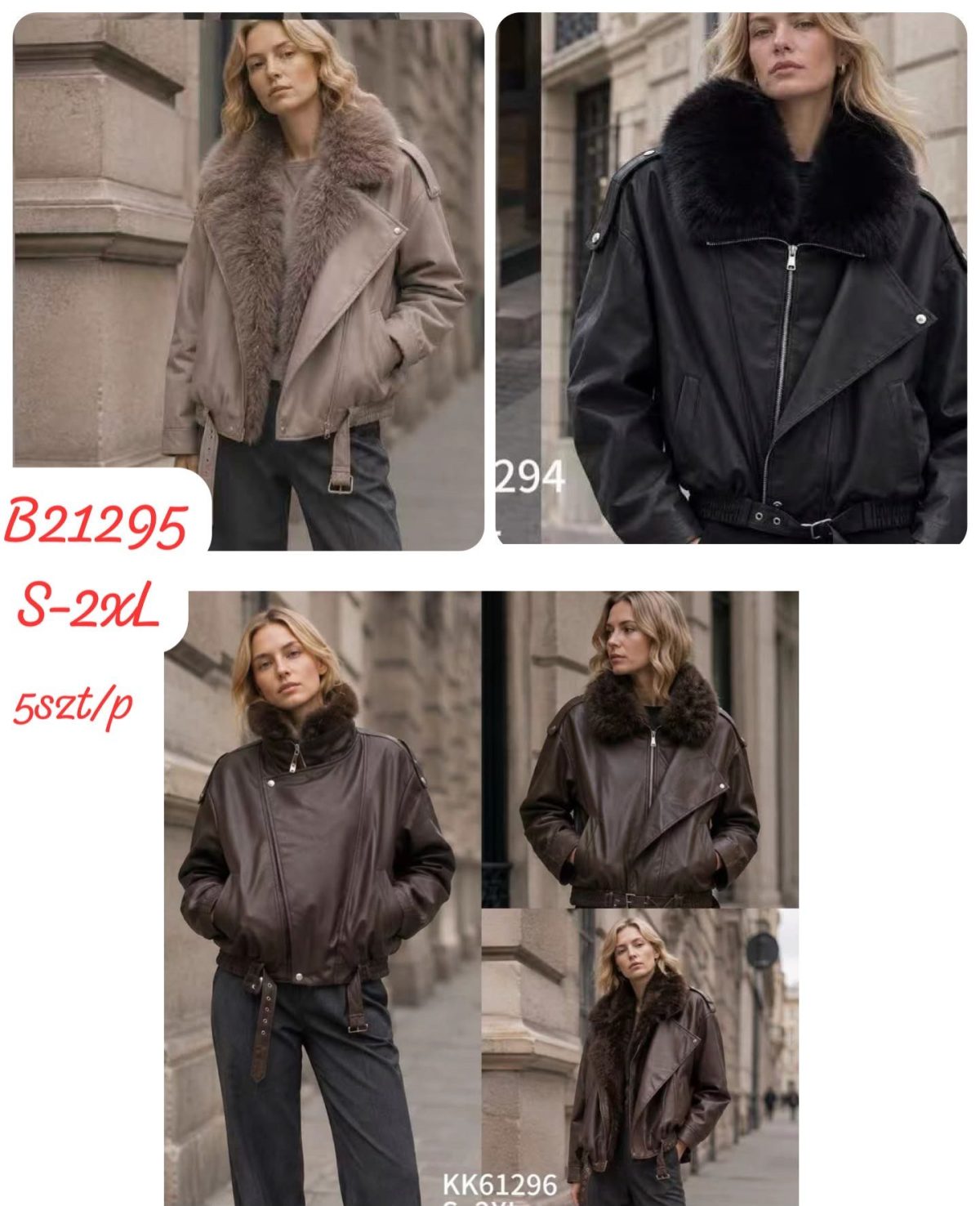 Kurtki skórzane Damskie _size s-2xl_paczka 5szt_1 kolor 8149015