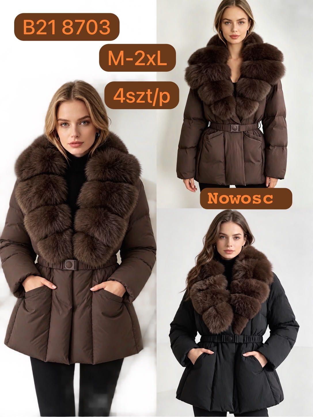Kurtki Damskie _size m-2xl_paczka 4szt_1 kolor 8149051