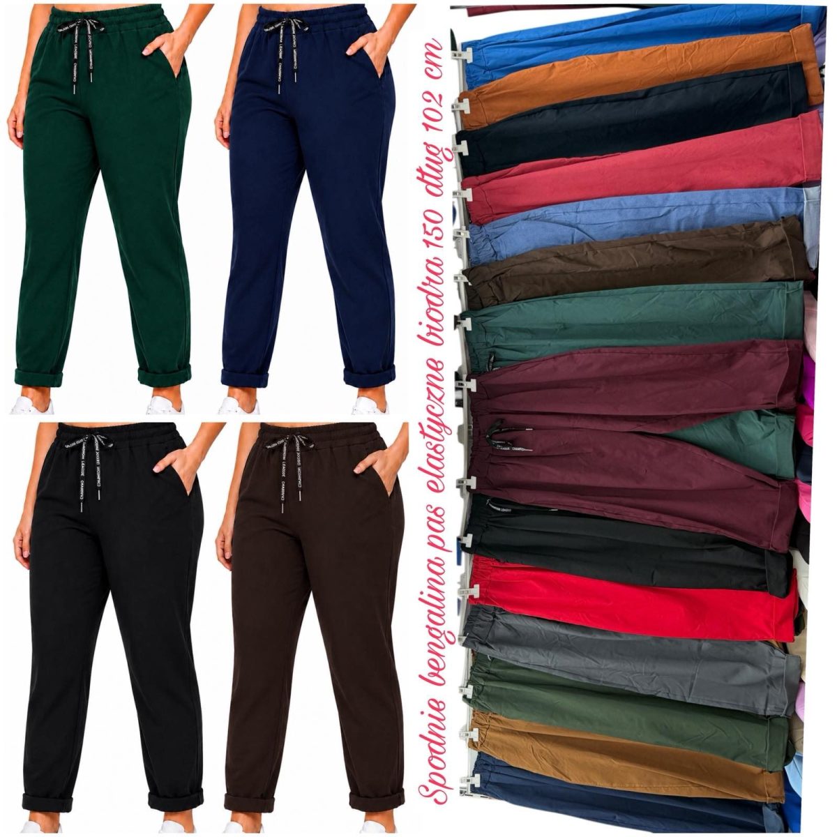 Spodnie Damskie wloskie_OVER size _paczka 6szt_mix kolor 8149080