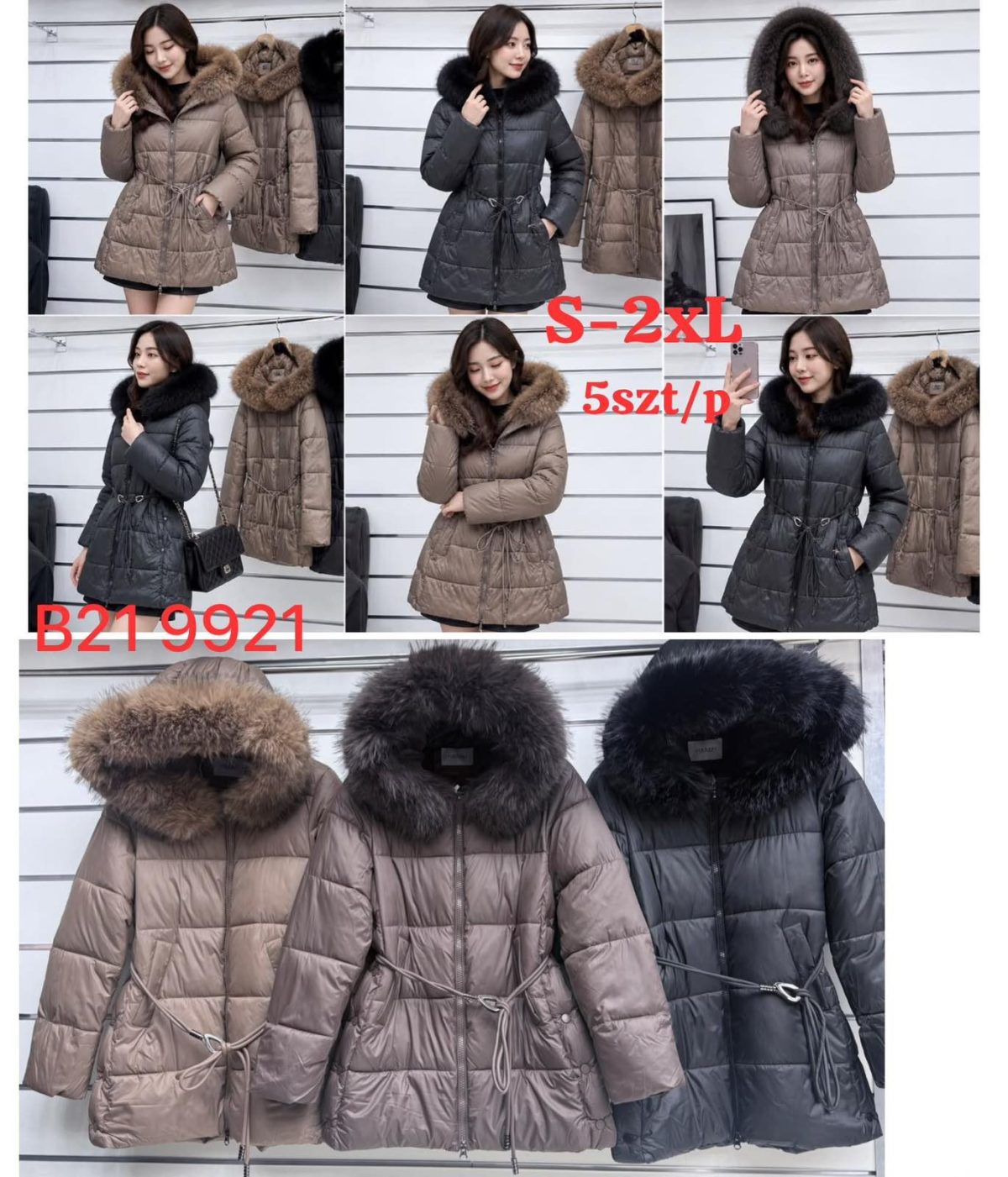 Kurtki Damskie _size s-2xl_paczka 5szt_1 kolor 1645154