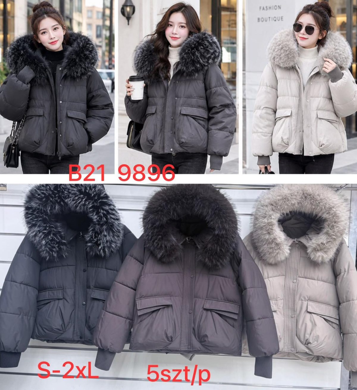 Kurtki Damskie _size s-2xl_paczka 5szt_1 kolor 1645156