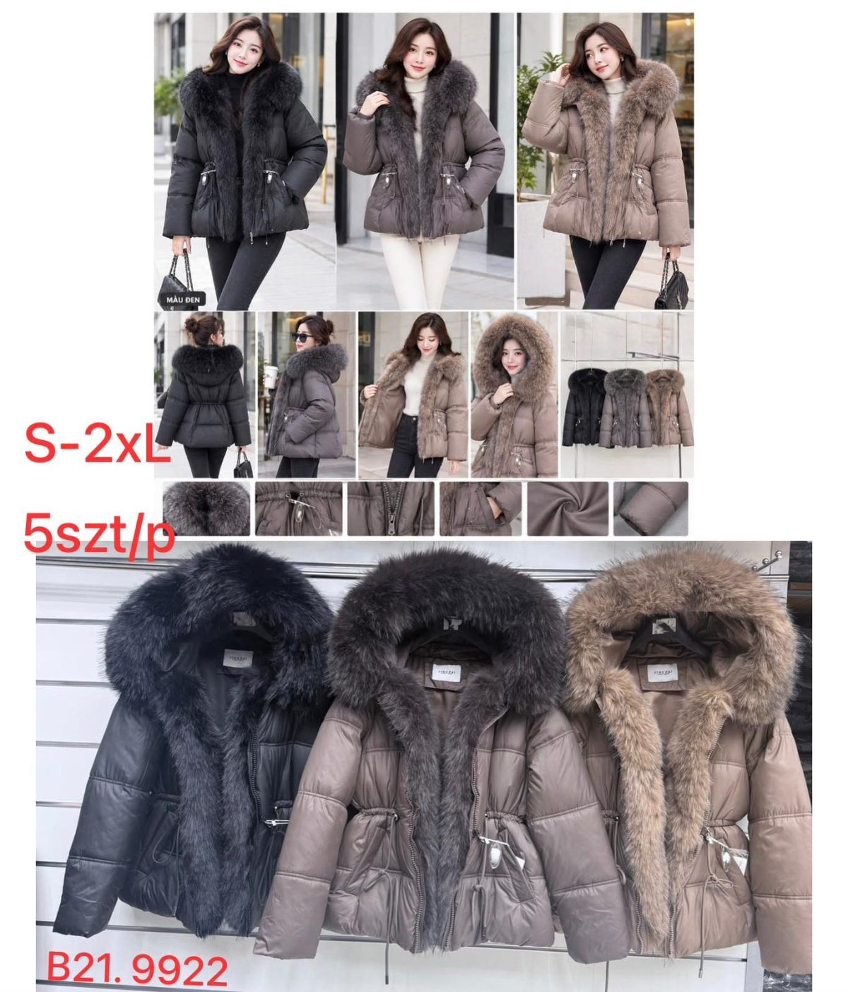 Kurtki Damskie _size s-2xl_paczka 5szt_1 kolor 1645157