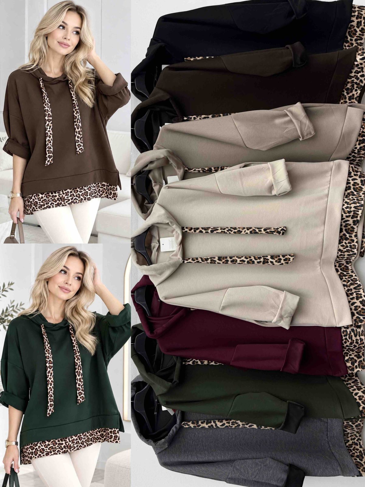 Bluzy Damskie wloskie_OVER size _paczka 6szt_mix kolor 1645164