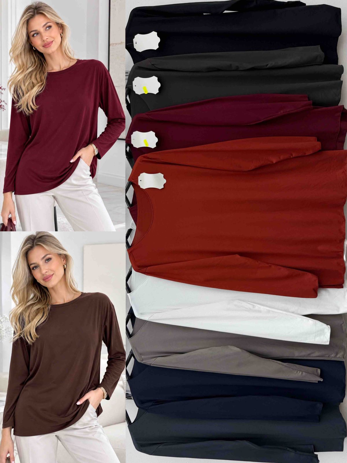 Bluzki Damskie wloskie_OVER size _paczka 6szt_mix kolor 1645173