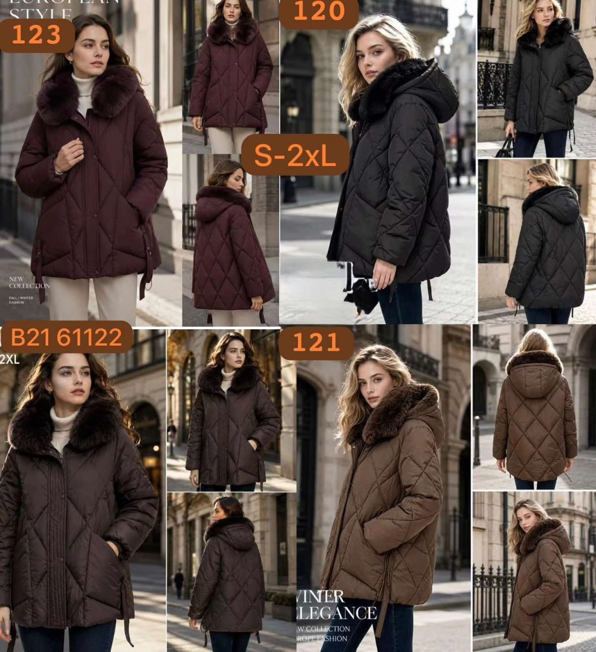 Kurtki Damskie _size s-2xl_paczka 5szt_1 kolor 1645184
