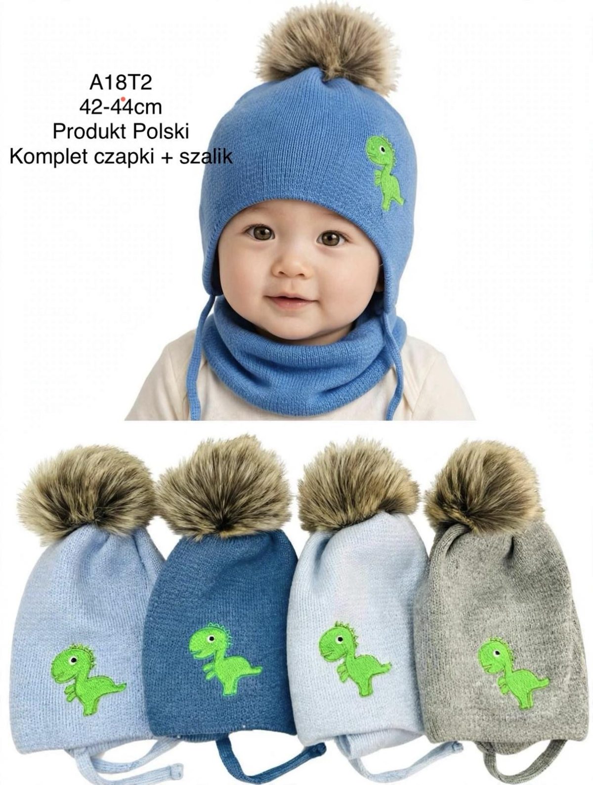 komplety Czapki Dziecięce _ paczka 10szt _mix kolor 3652716