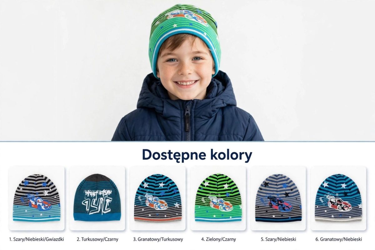 Czapki Dziecięce _ paczka 12szt _mix kolor 3652733