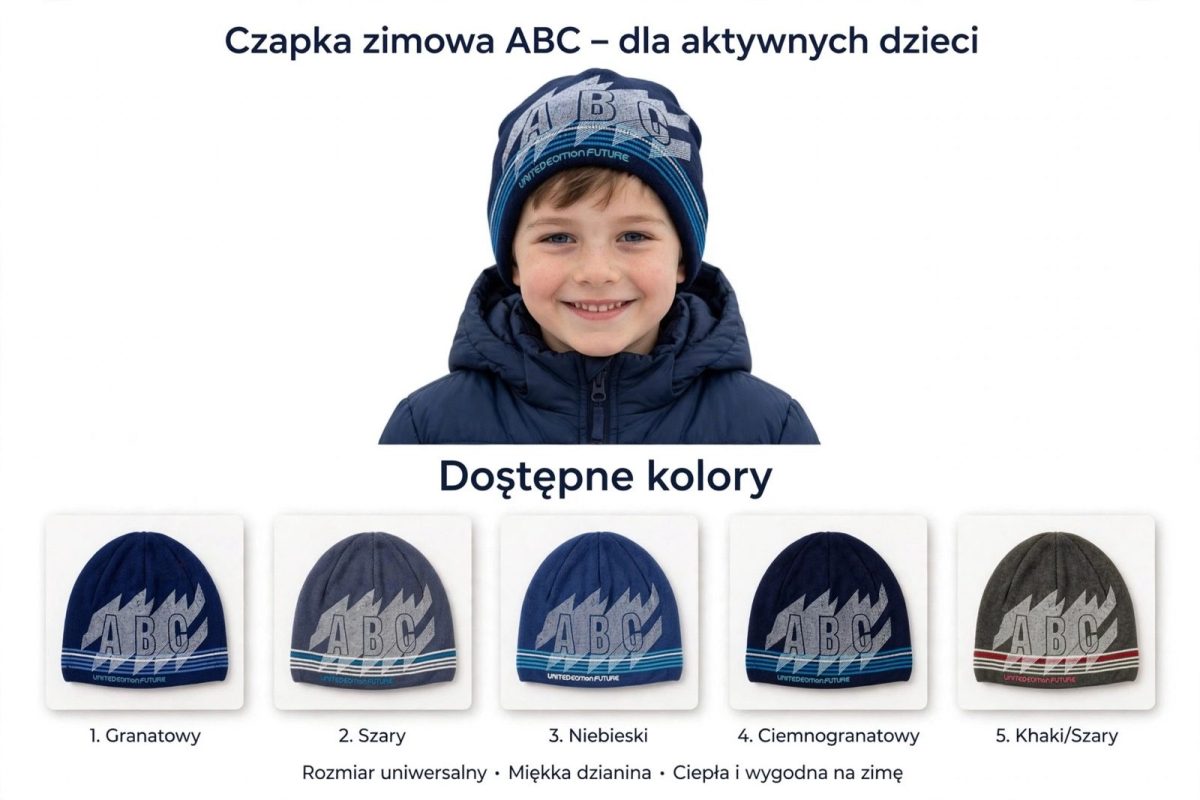 Czapki Dziecięce _ paczka 10szt _mix kolor 3652734