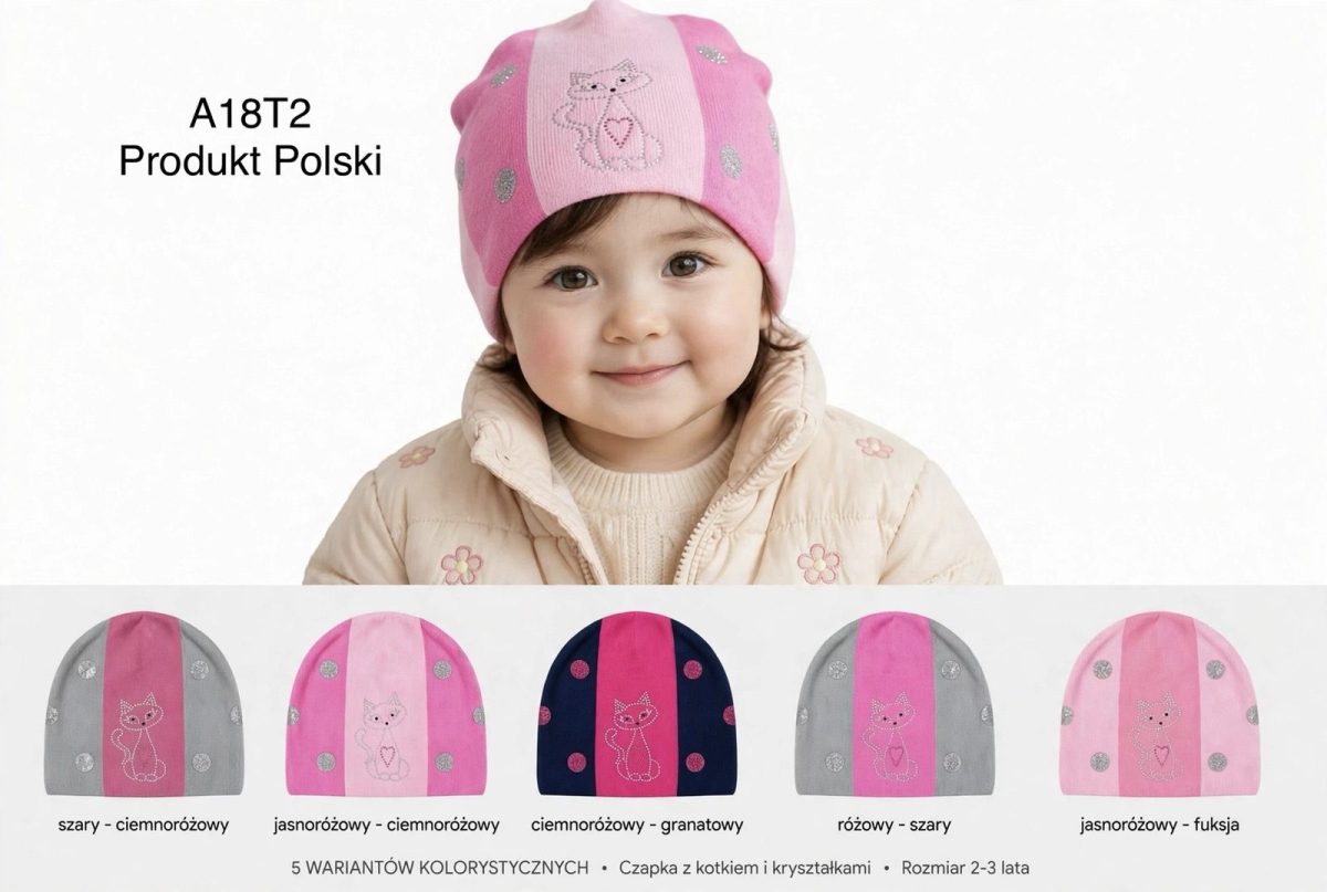 Czapki Dziecięce _ paczka 12szt _mix kolor 3652737