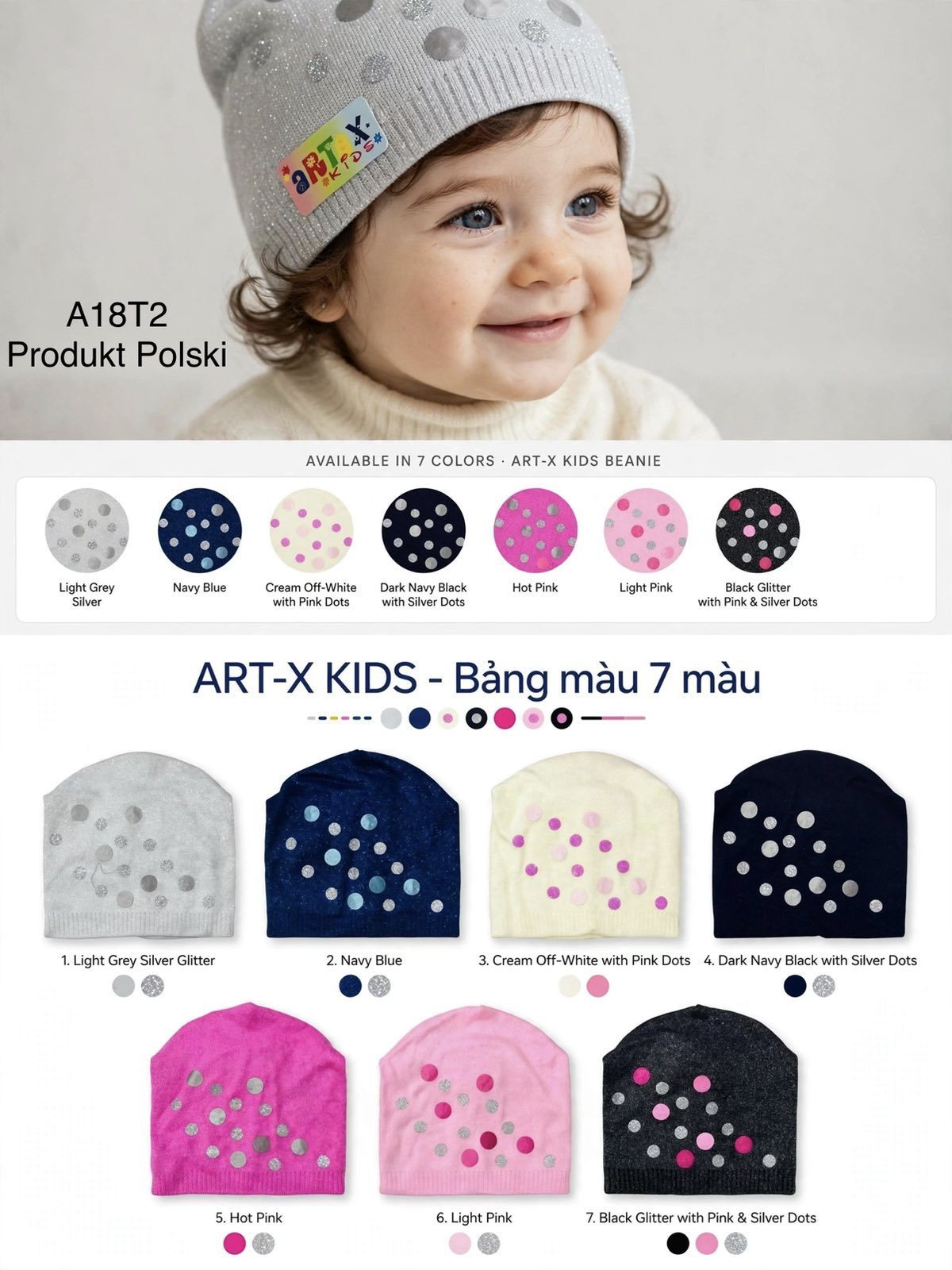 Czapki Dziecięce _ paczka 12szt _mix kolor 3652738