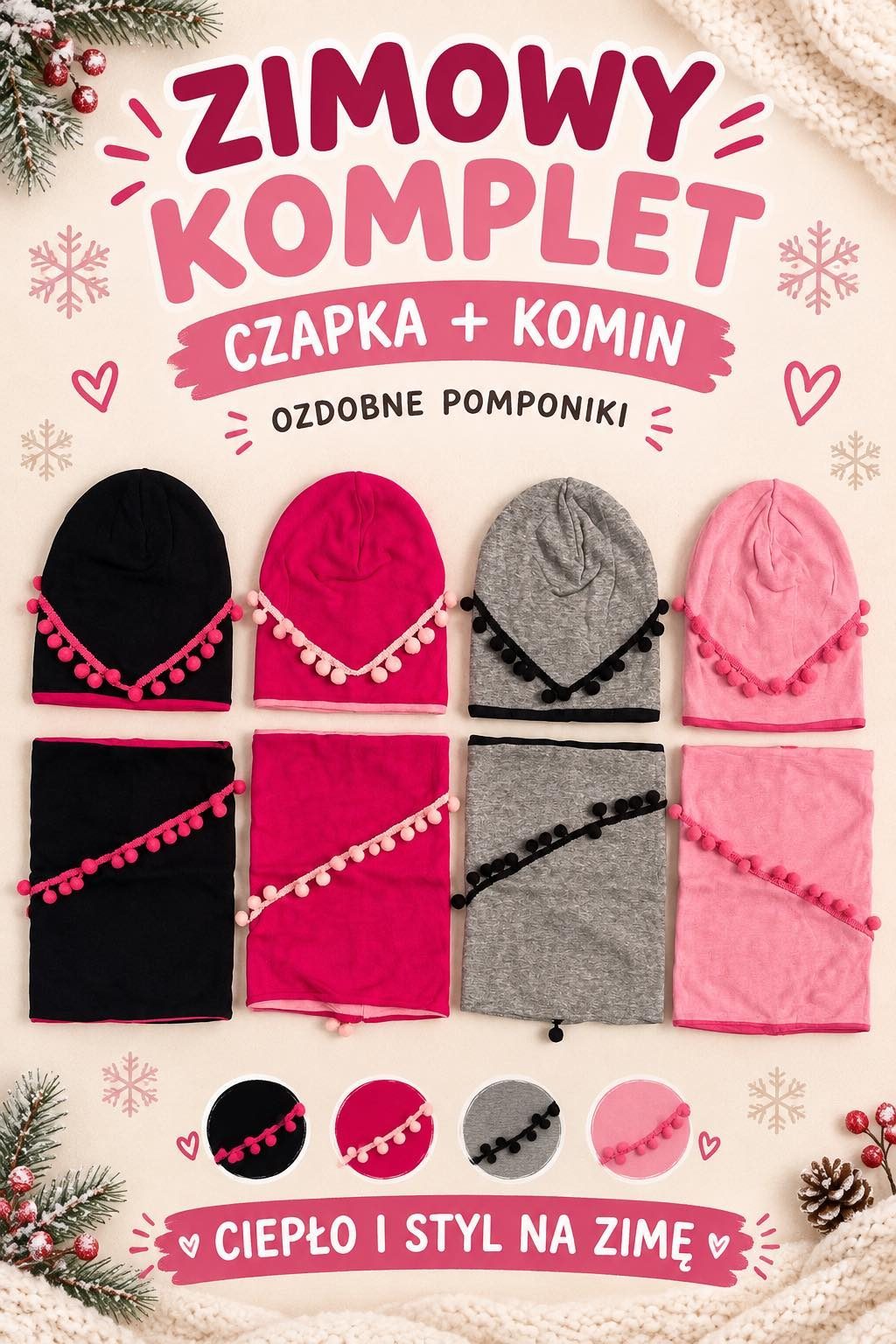 komplety Czapki Dziecięce _ paczka 10szt _mix kolor 3652739