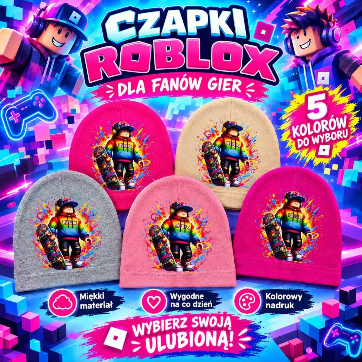 Czapki Dziecięce _ paczka 10szt _mix kolor 3652747