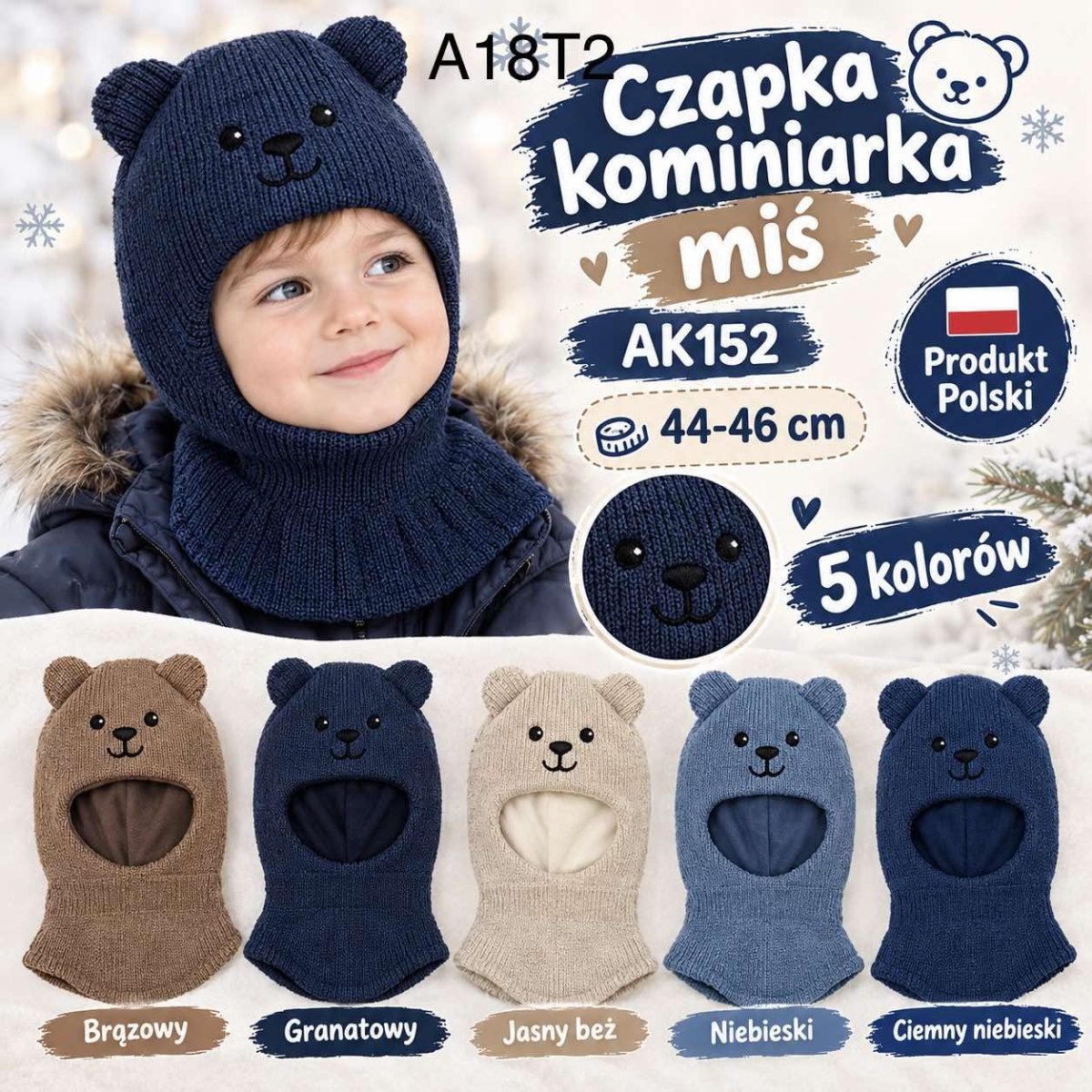 Czapki Dziecięce _ paczka 10szt _mix kolor 3652757
