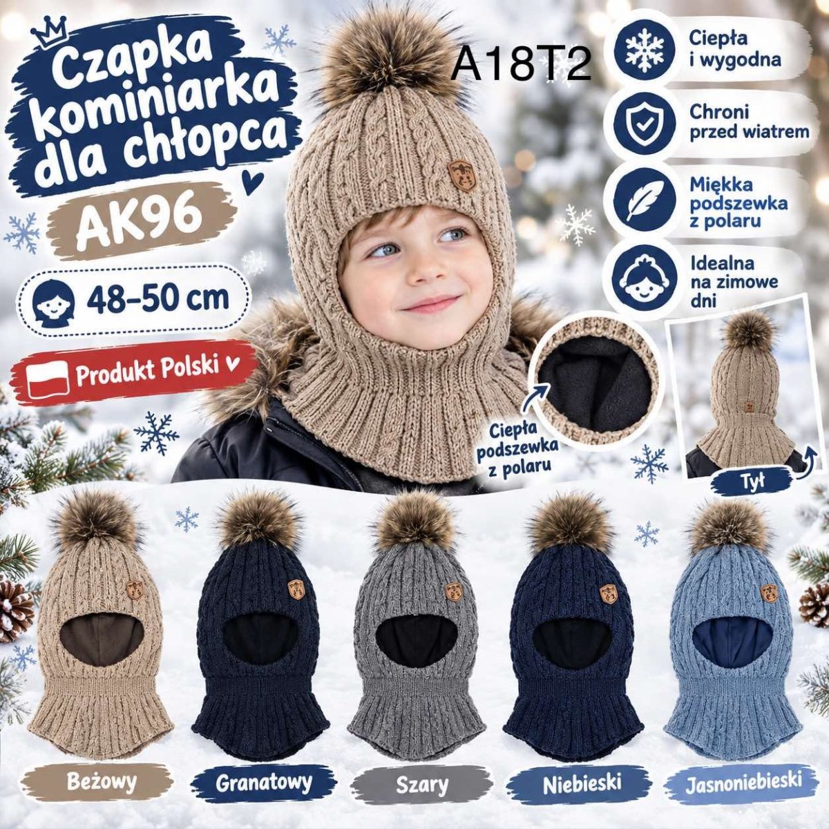 Czapki Dziecięce _ paczka 10szt _mix kolor 3652758