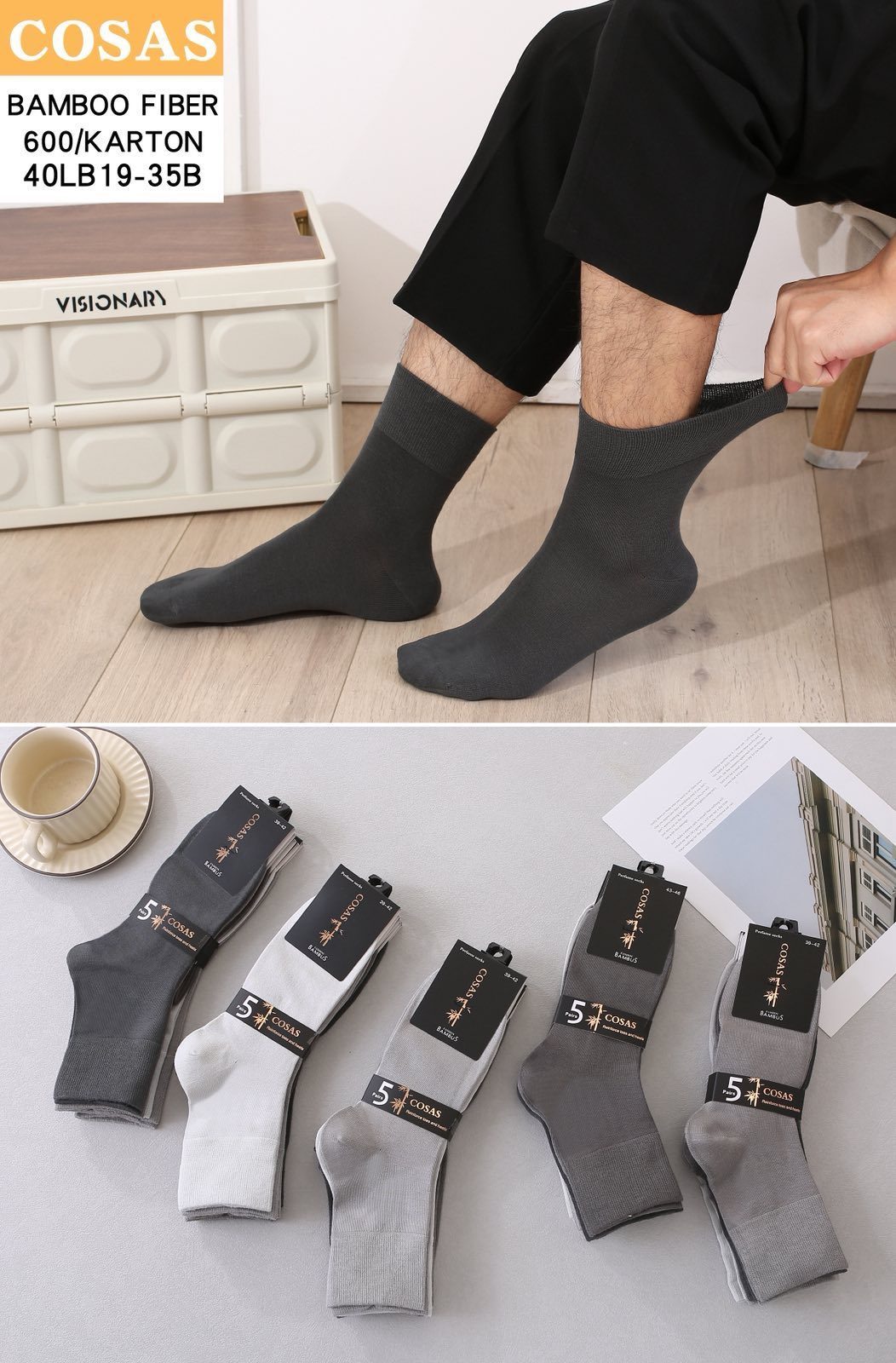 Skarpety MĘSKA .SIZE: 39-46_( 40PAR/PACZKA) KOLOR JAK NA ZDZIĘCIU 4360961