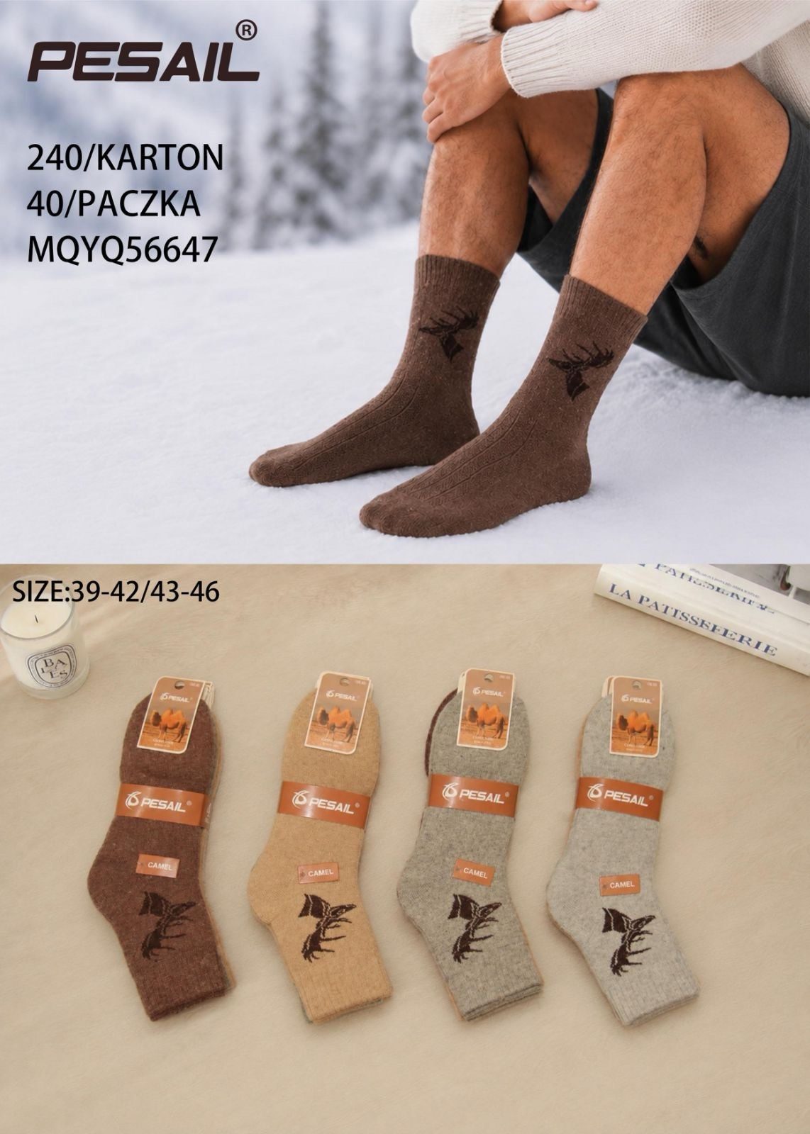 Skarpety MĘSKA .SIZE: 39-46_( 40PAR/PACZKA) KOLOR JAK NA ZDZIĘCIU 4361148