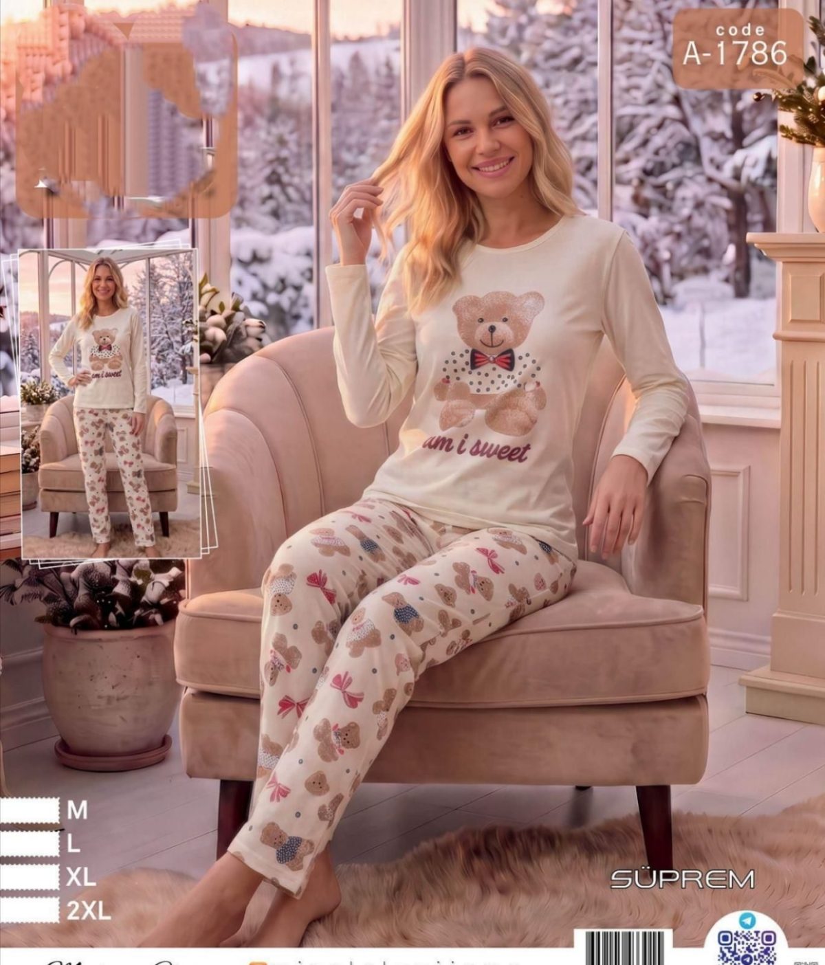 Piżamy DAMSKA _size m-2xl_paczka 8 szt_1kolor 8312021