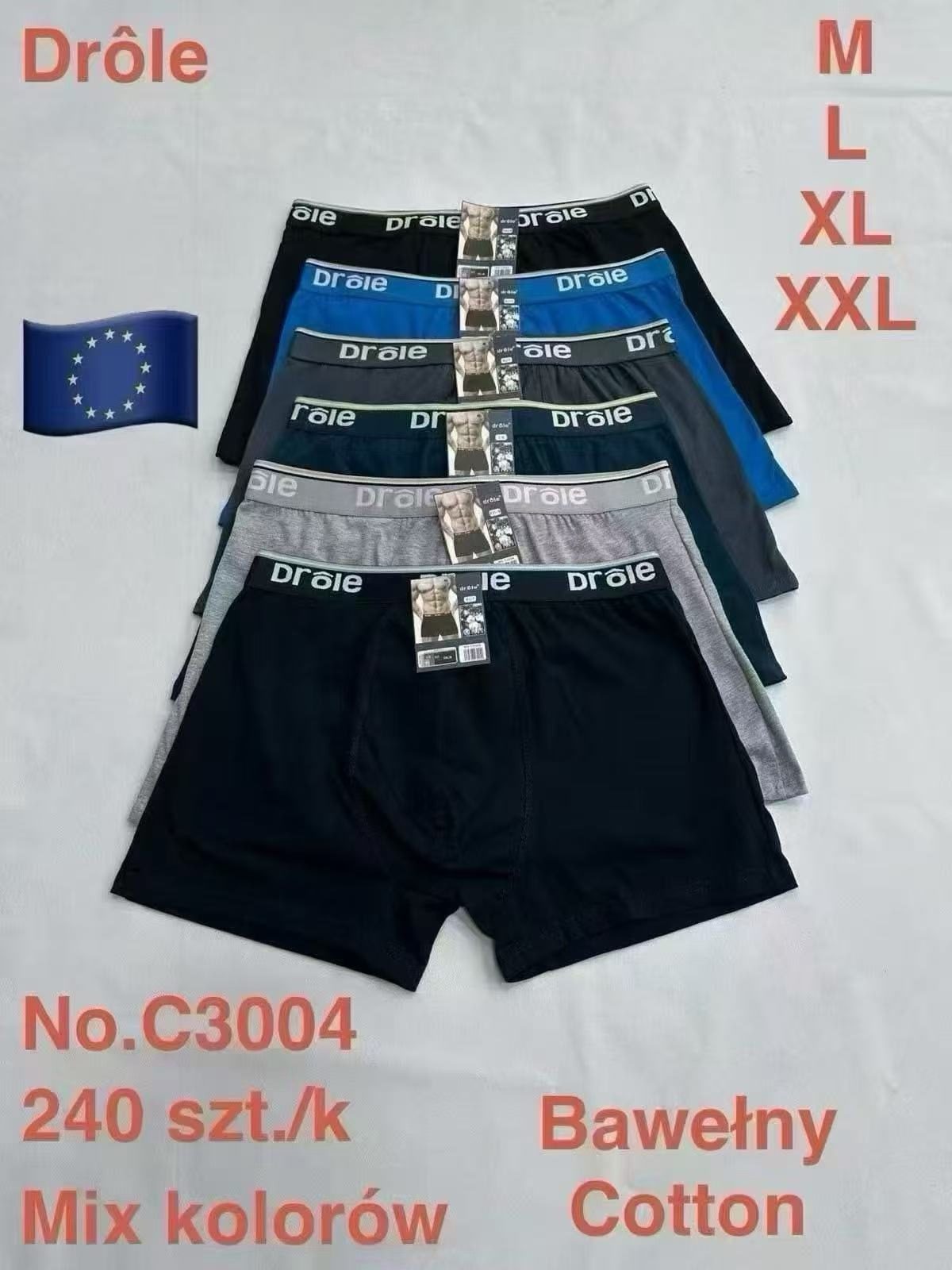 Bokserki MĘSKA size M-2XL _paczka 24szt_mix kolor 2082753