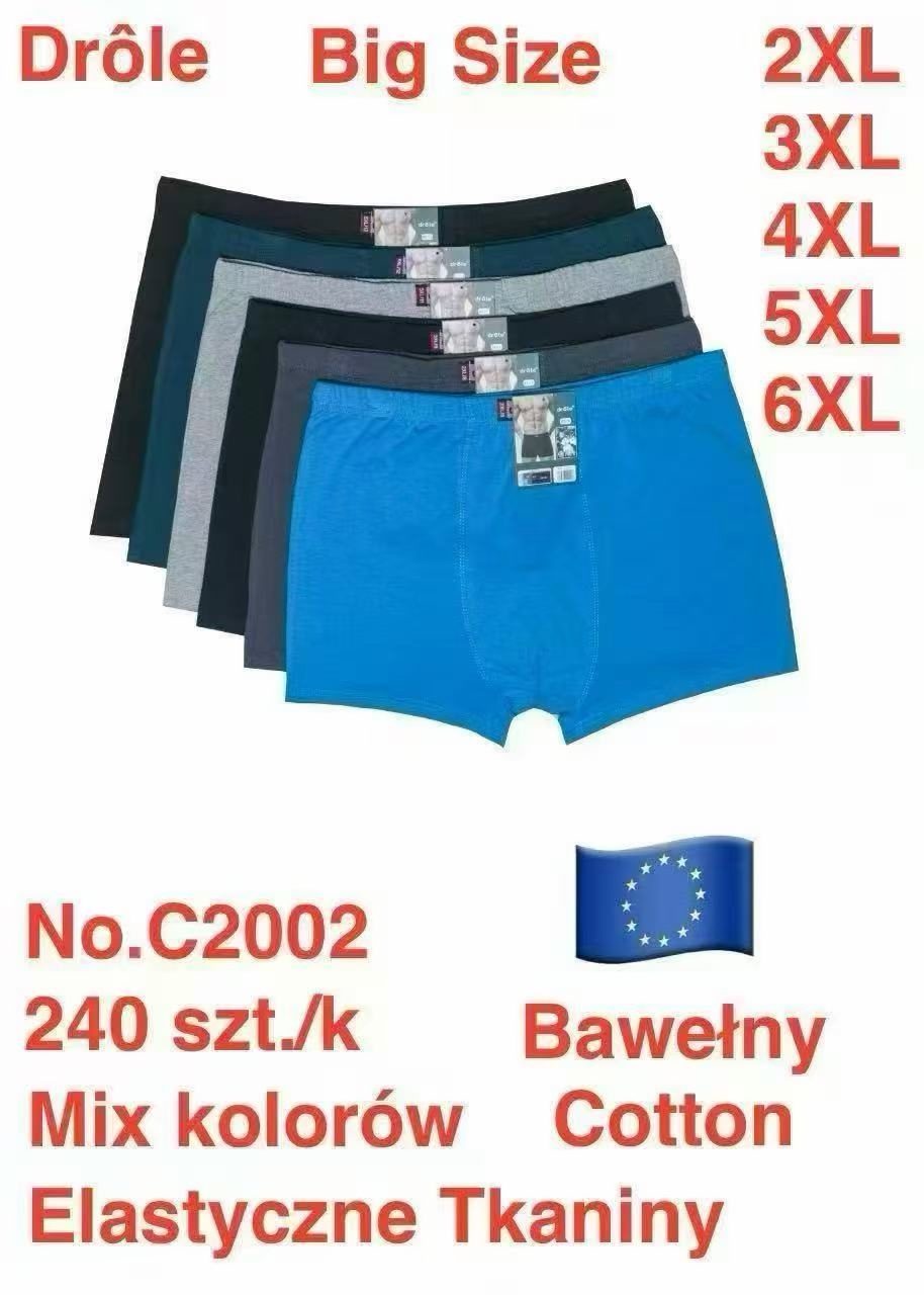 Bokserki MĘSKA size 2-6XL _paczka 24szt_mix kolor 2082764