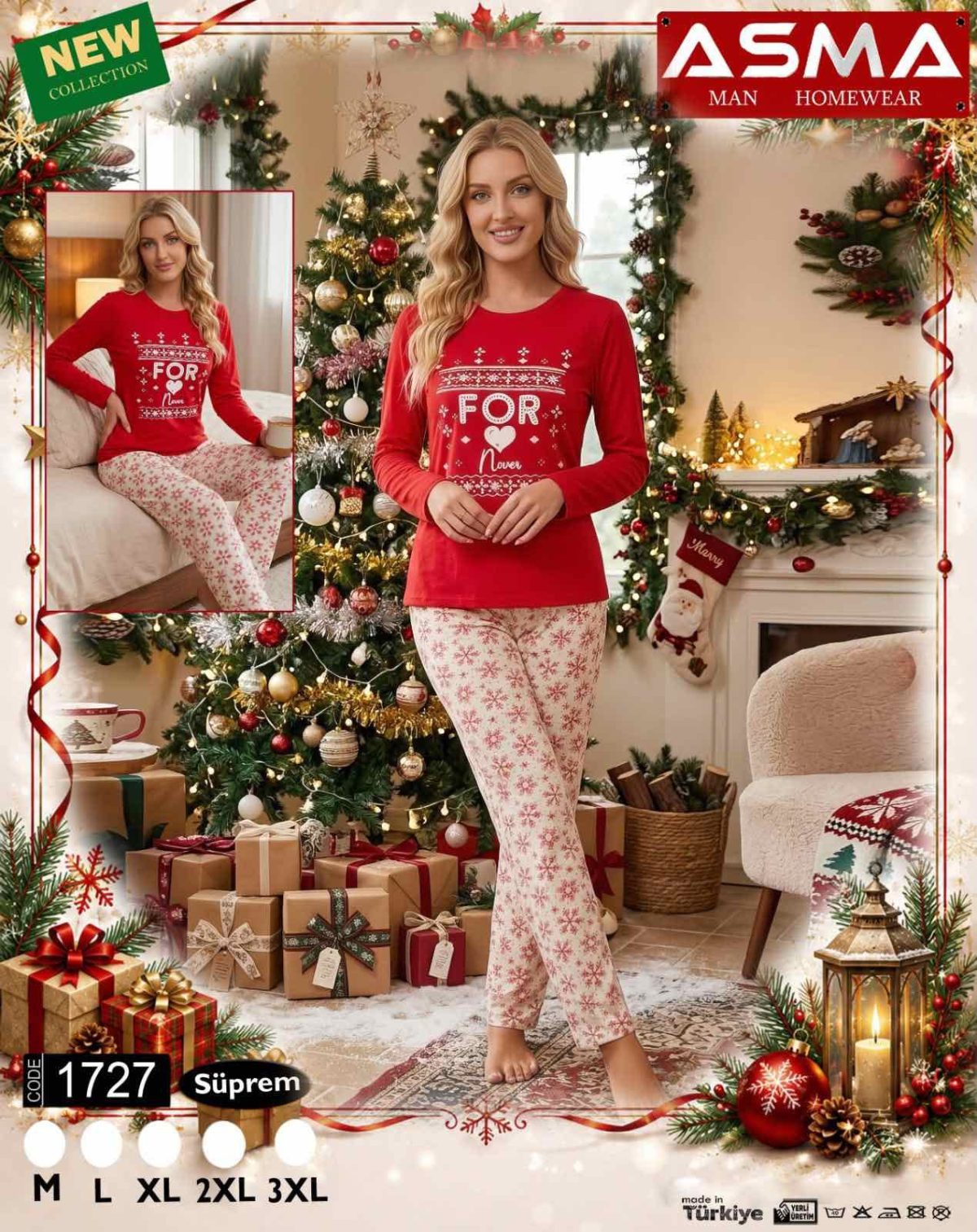 Piżamy DAMSKA TURECKA_size m-3xl_paczka 10 szt_1kolor 8450392