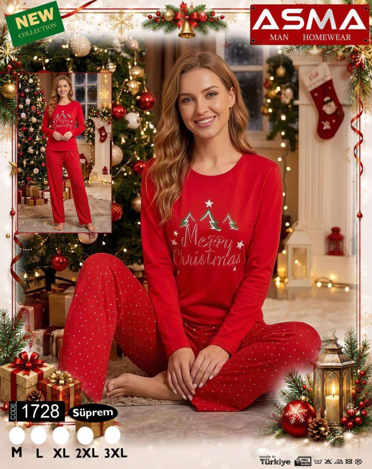 Piżamy DAMSKA TURECKA_size m-3xl_paczka 10 szt_1kolor 8450393