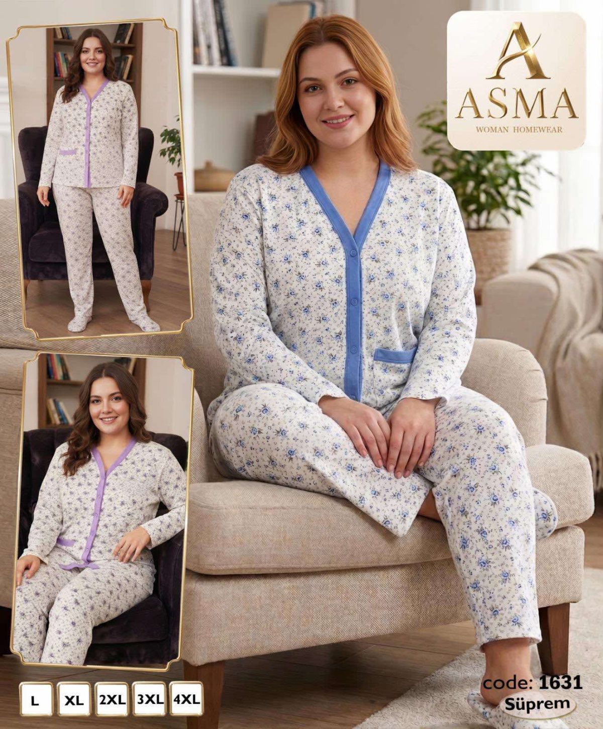 Piżamy DAMSKA TURECKA_size l-4xl_paczka 15 szt_mixkolor 8450397