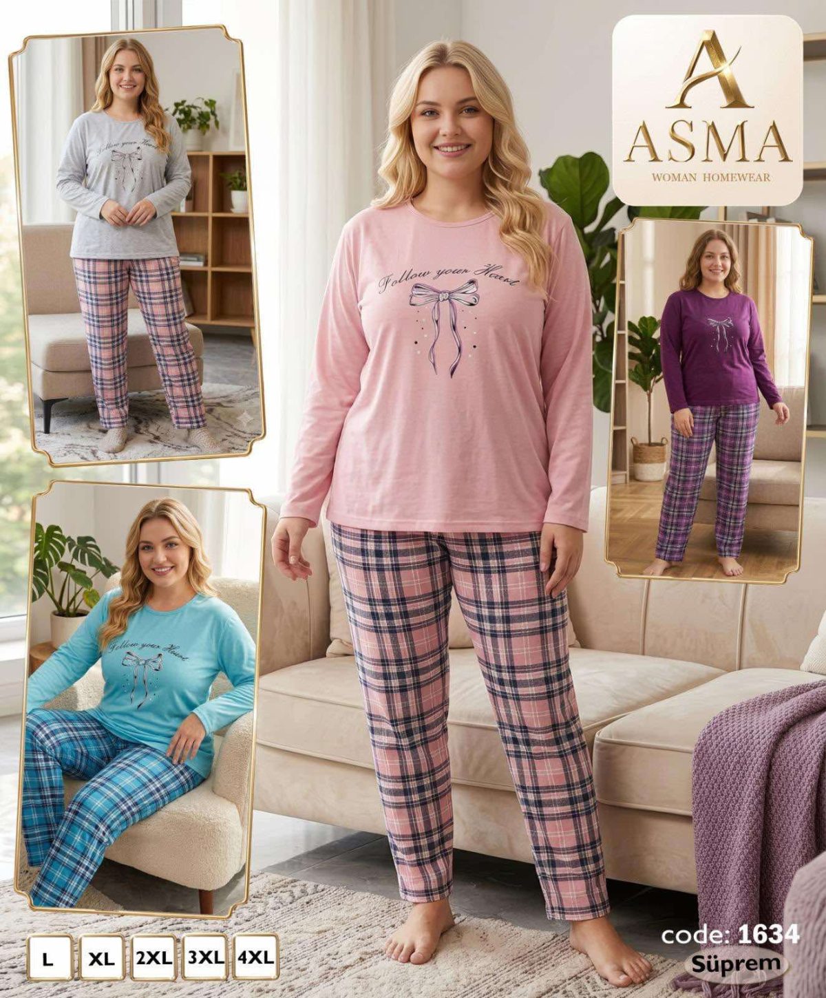 Piżamy DAMSKA TURECKA_size l-4xl_paczka 15 szt_mixkolor 8450399