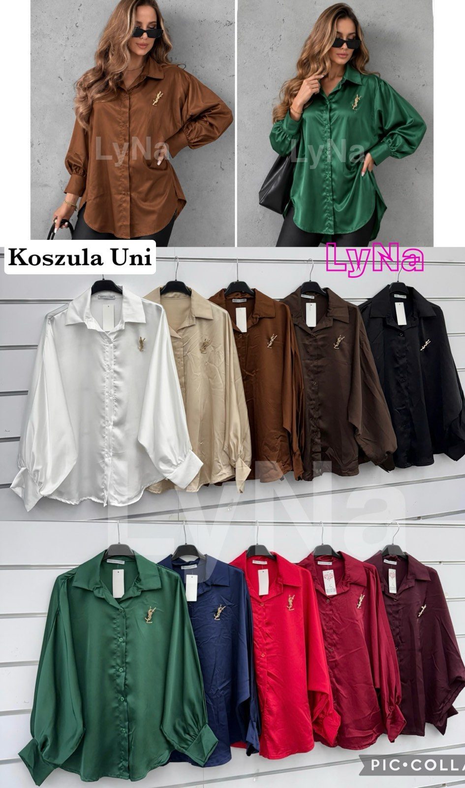 Koszule Damskie wloskie_ size uni_ paczka 6szt_ mix kolor 8127858