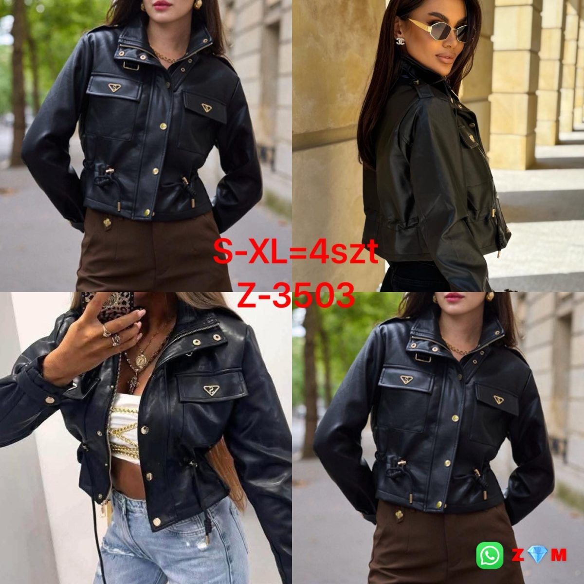 Kurtki skórzane Damskie  _size s-xl_paczka 4szt_1kolor 9627433