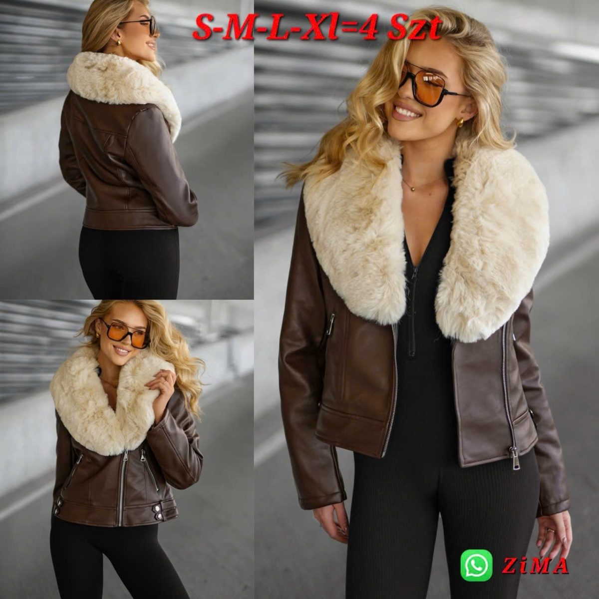 Kurtki skórzane Damskie  _size s-xl_paczka 4szt_1kolor 9627484