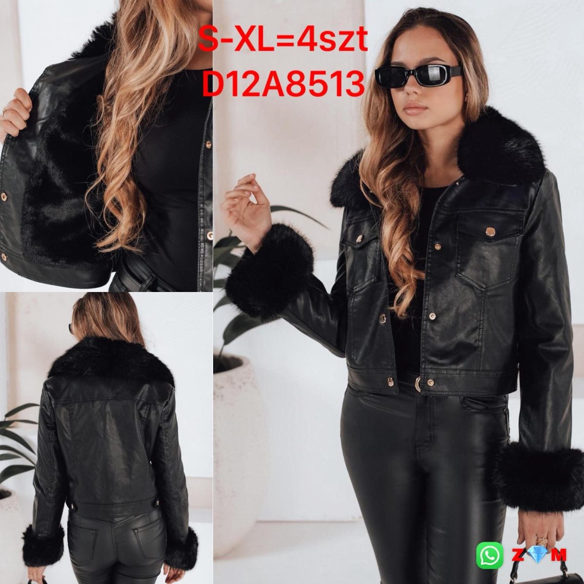 Kurtki skórzane Damskie  _size s-xl_paczka 4szt_1kolor 9627530