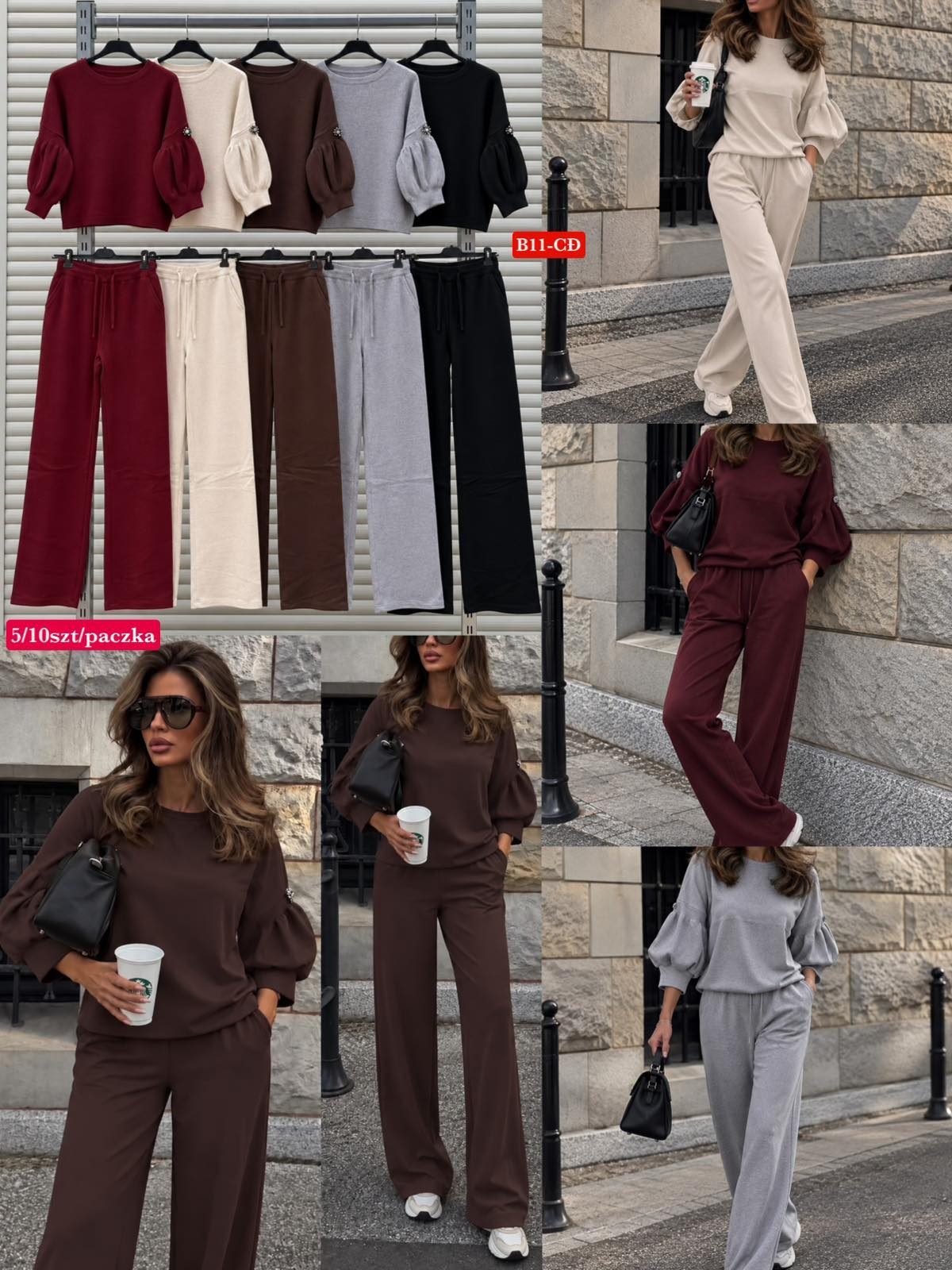Komplety Damskie wloskie_ size uni_ paczka 10szt_ mix kolor 9627626