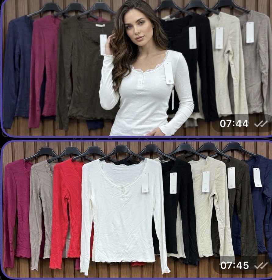 Bluzki Damskie wloskie _size uni_ paczka 6szt_ mix kolor 9445783