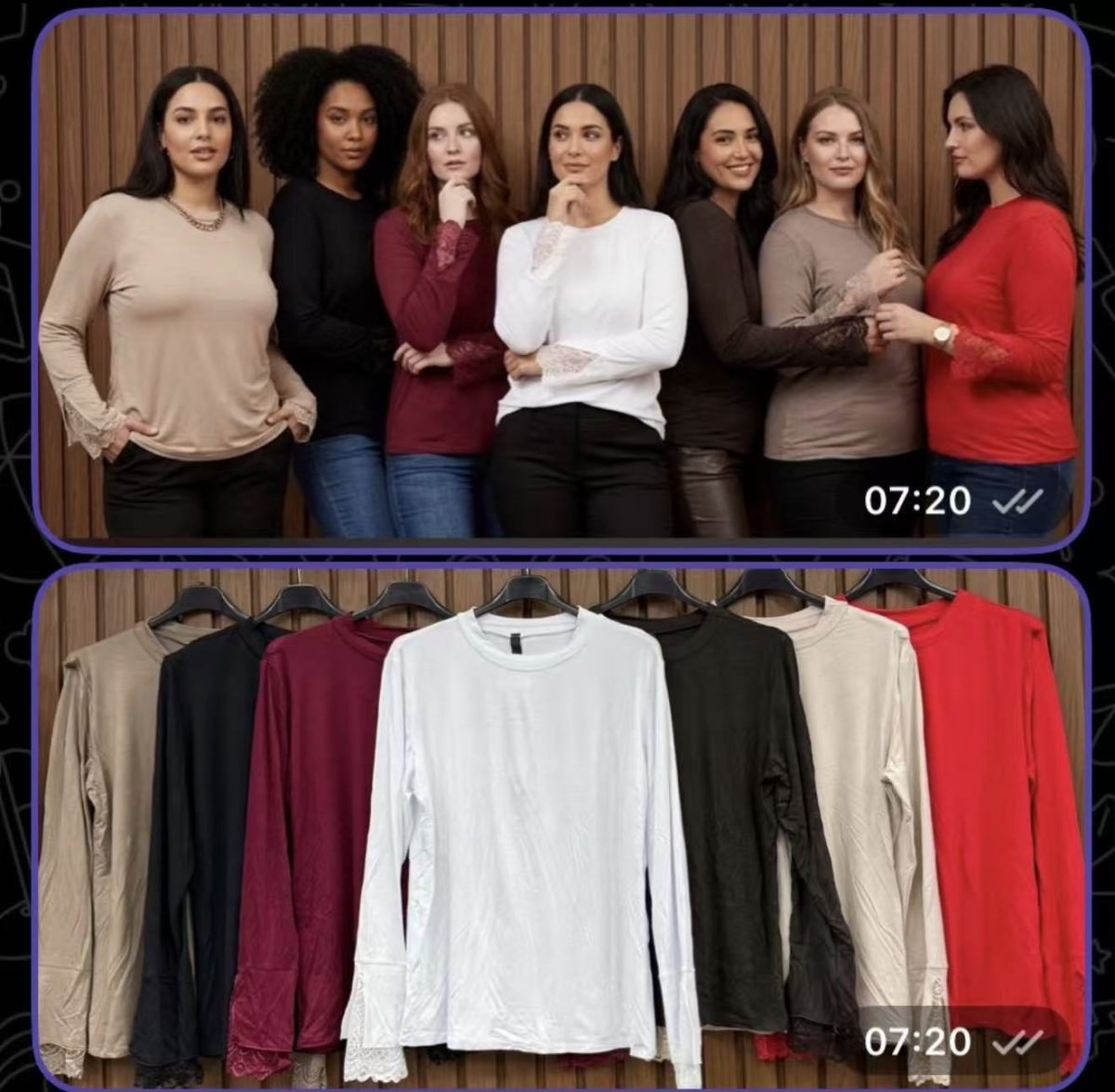 Bluzki Damskie wloskie _size uni_ paczka 6szt_ mix kolor 9445790