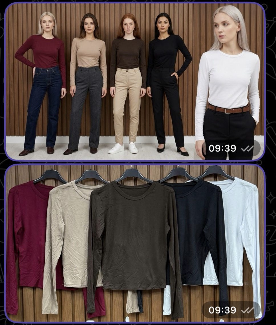 Bluzki Damskie wloskie _size uni_ paczka 6szt_ mix kolor 9445796