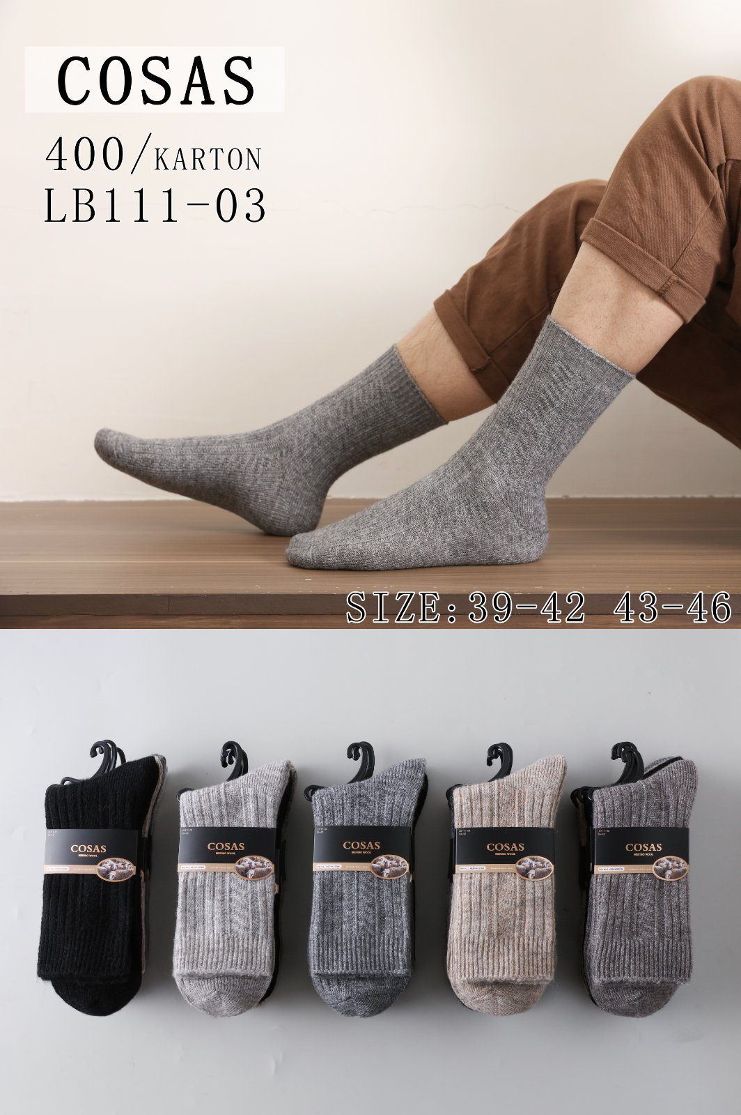 SKARPETY MĘSKA .SIZE: 39-46_ (40PAR/PACZKA) KOLOR JAK NA ZDZIĘCIU 2752911