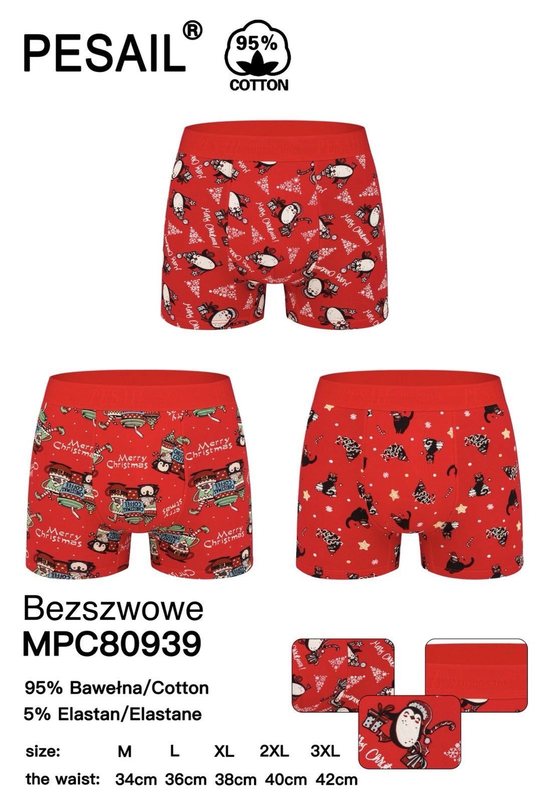Bokserki MĘSKA size m-3xl _paczka 24szt_mix kolor 2752955