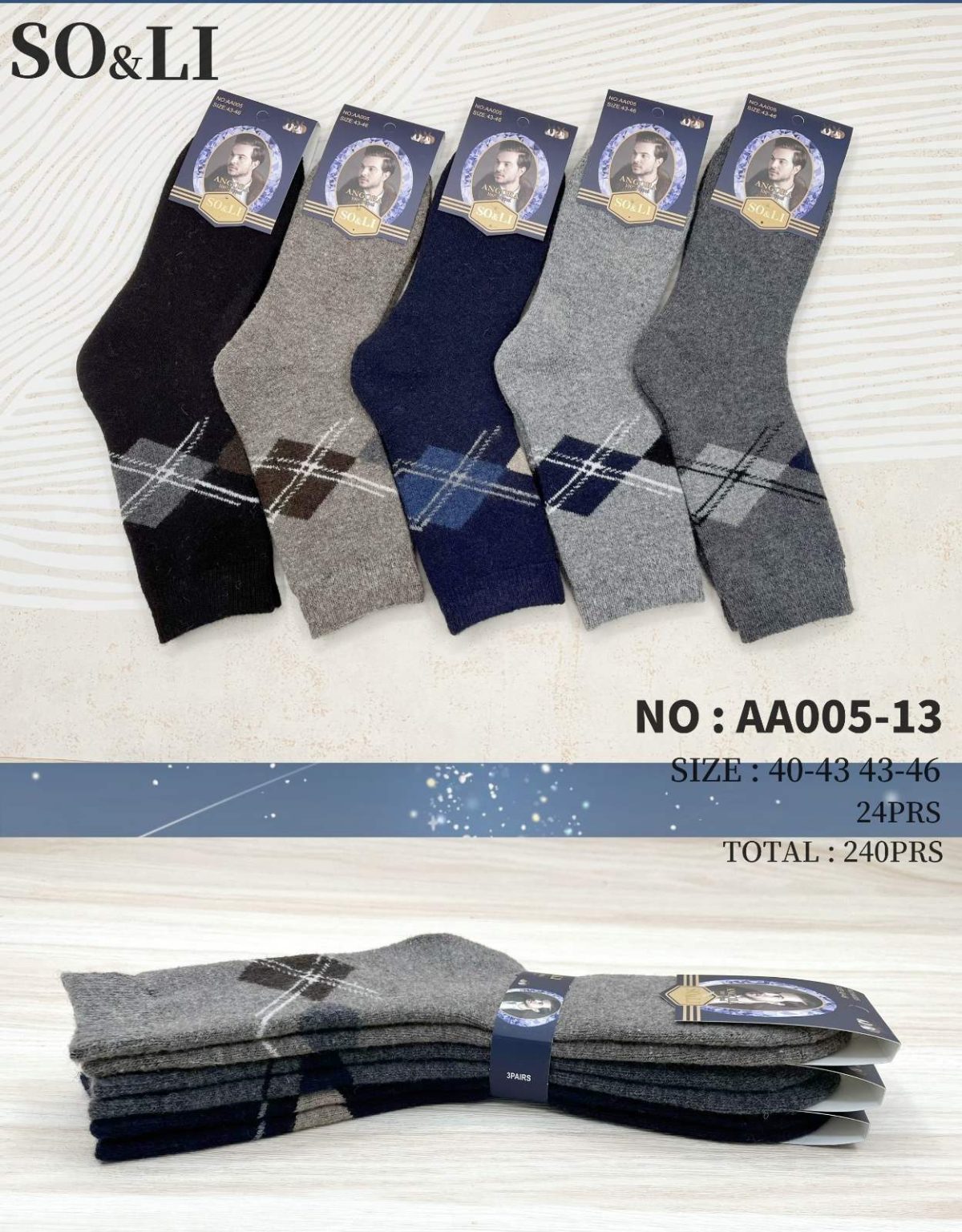 SKARPETY MĘSKA .SIZE: 40-46_ (40PAR/PACZKA) KOLOR JAK NA ZDZIĘCIU 2752966