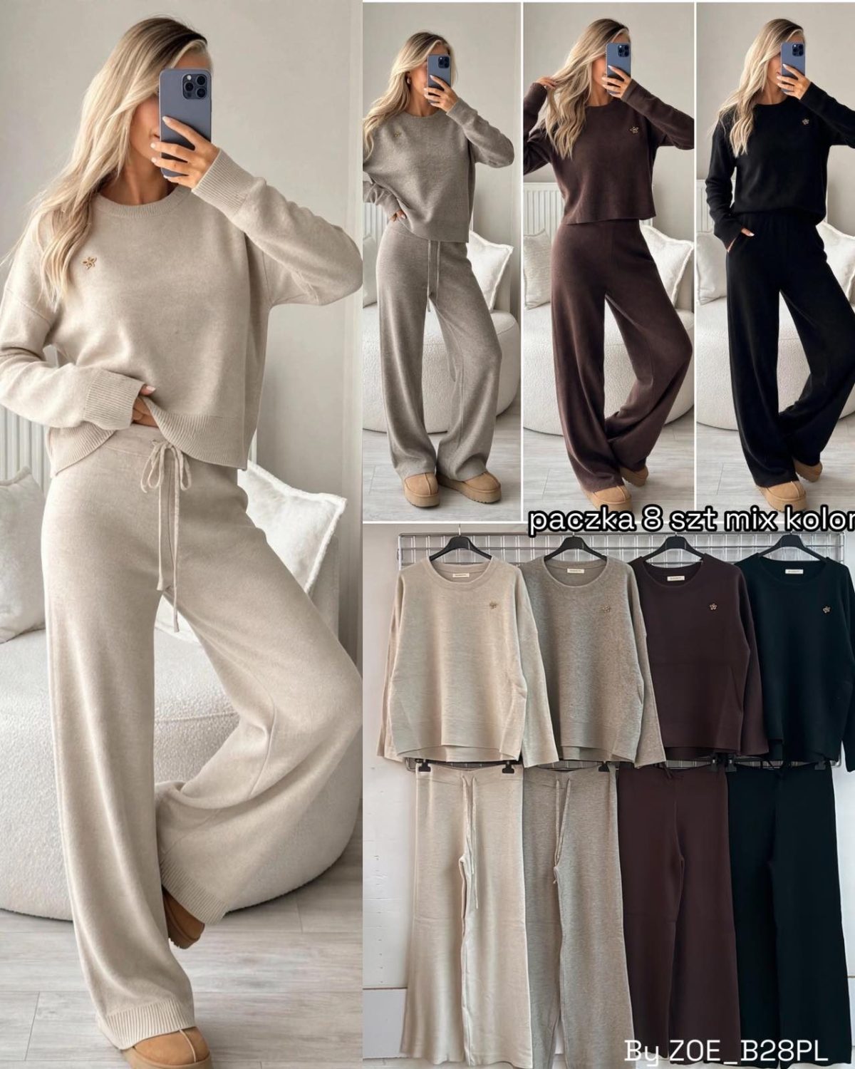 Komplety damskie Polskie _ Size uni_paczka 8szt_mix kolor 2496817