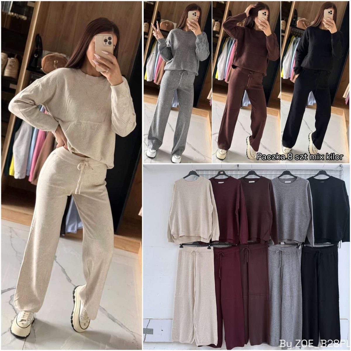 Komplety damskie Polskie _ Size uni_paczka 8szt_mix kolor 2496823