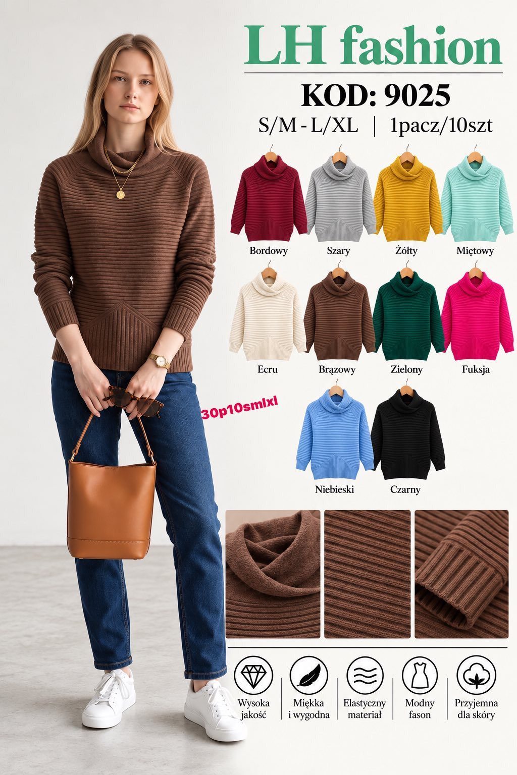 Swetry DAMSKA _size s-xl _paczka 10szt_mix kolor 2305741