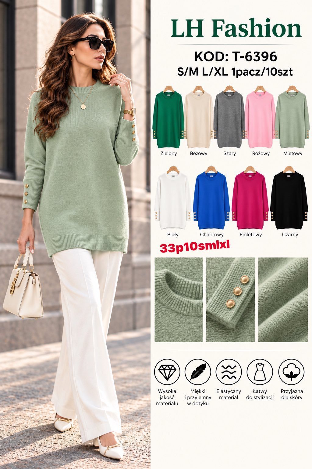 Swetry DAMSKA _size s-xl _paczka 10szt_mix kolor 2305742
