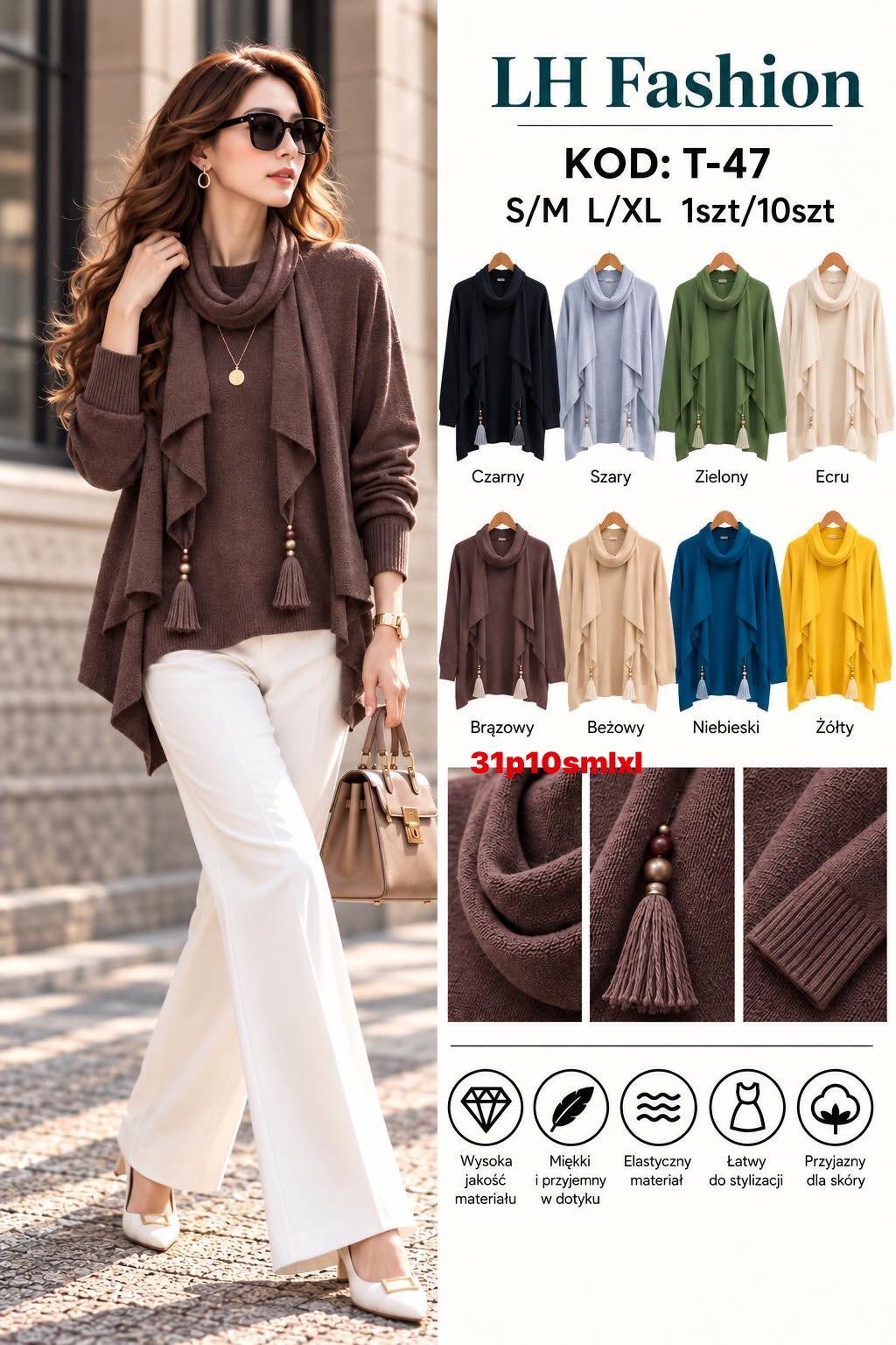 Swetry DAMSKA _size s-xl _paczka 10szt_mix kolor 2305745