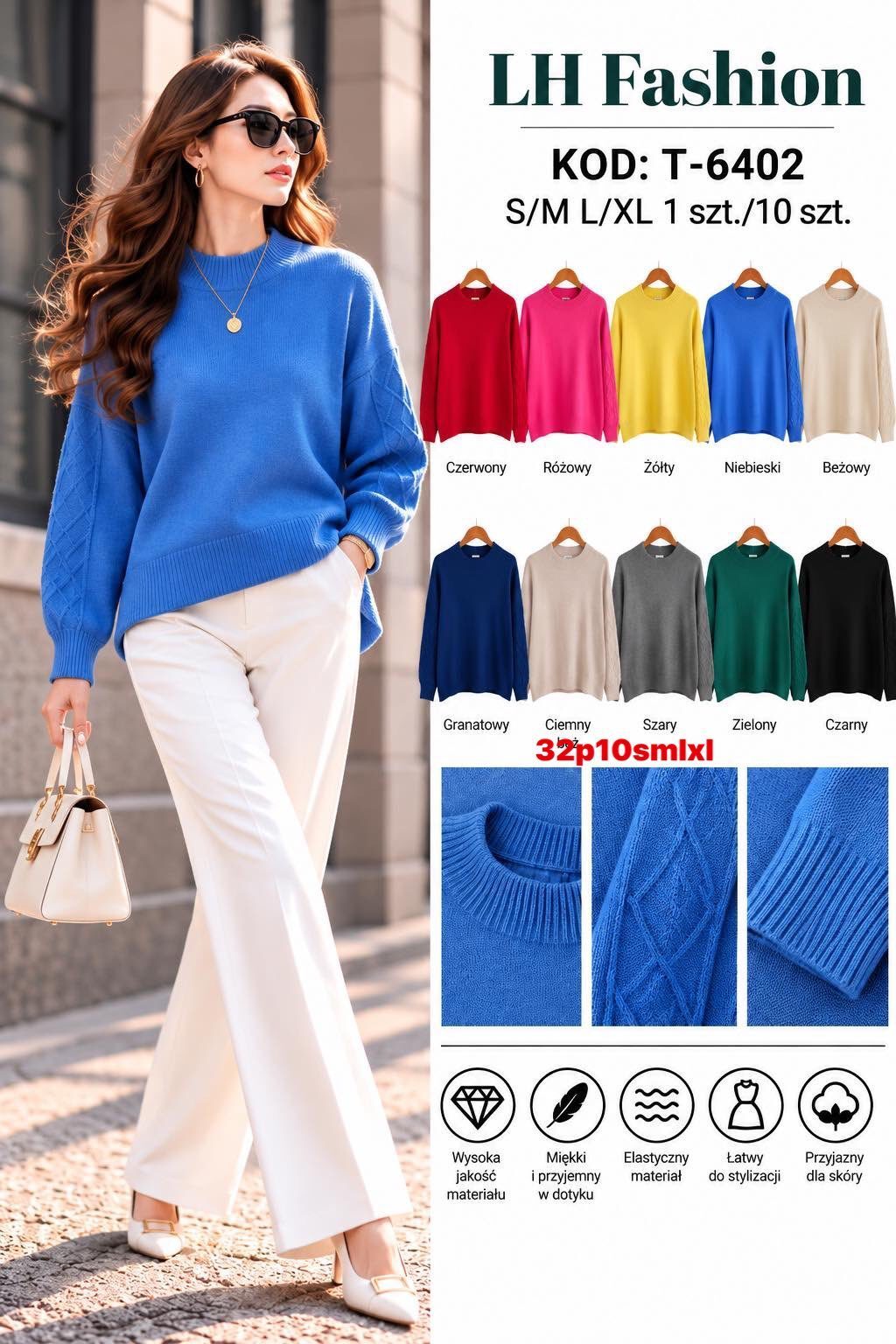 Swetry DAMSKA _size s-xl _paczka 10szt_mix kolor 2305748