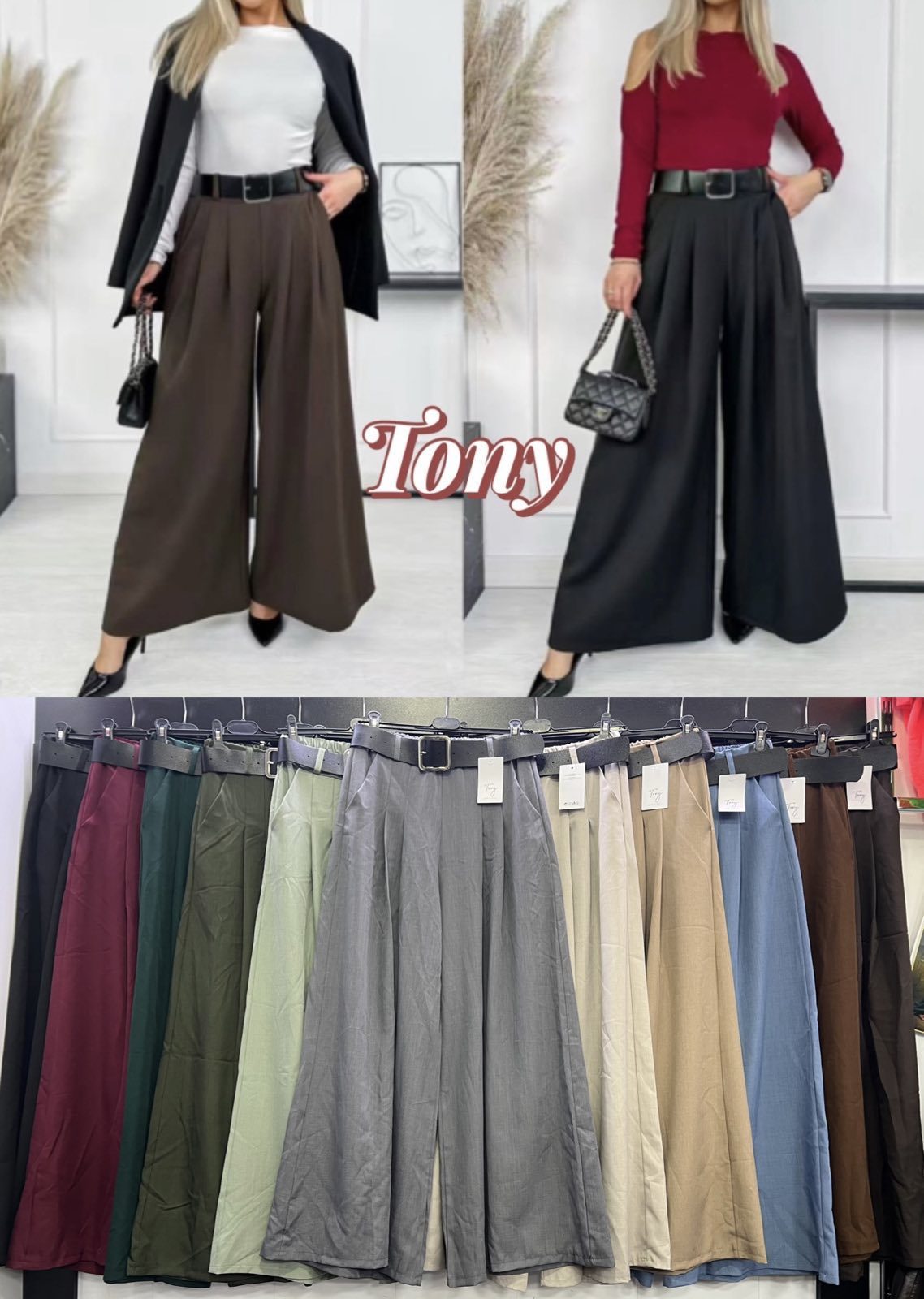 Spodnie Damskie wloskie _size uni_ paczka 6szt_ mix kolor 2305773