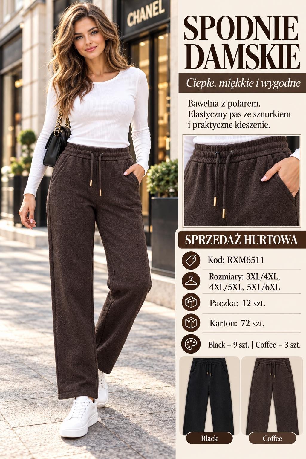 Spodnie DAMSKA TURECKA_size 3-6xl_paczka 12 szt_mixkolor 2305833