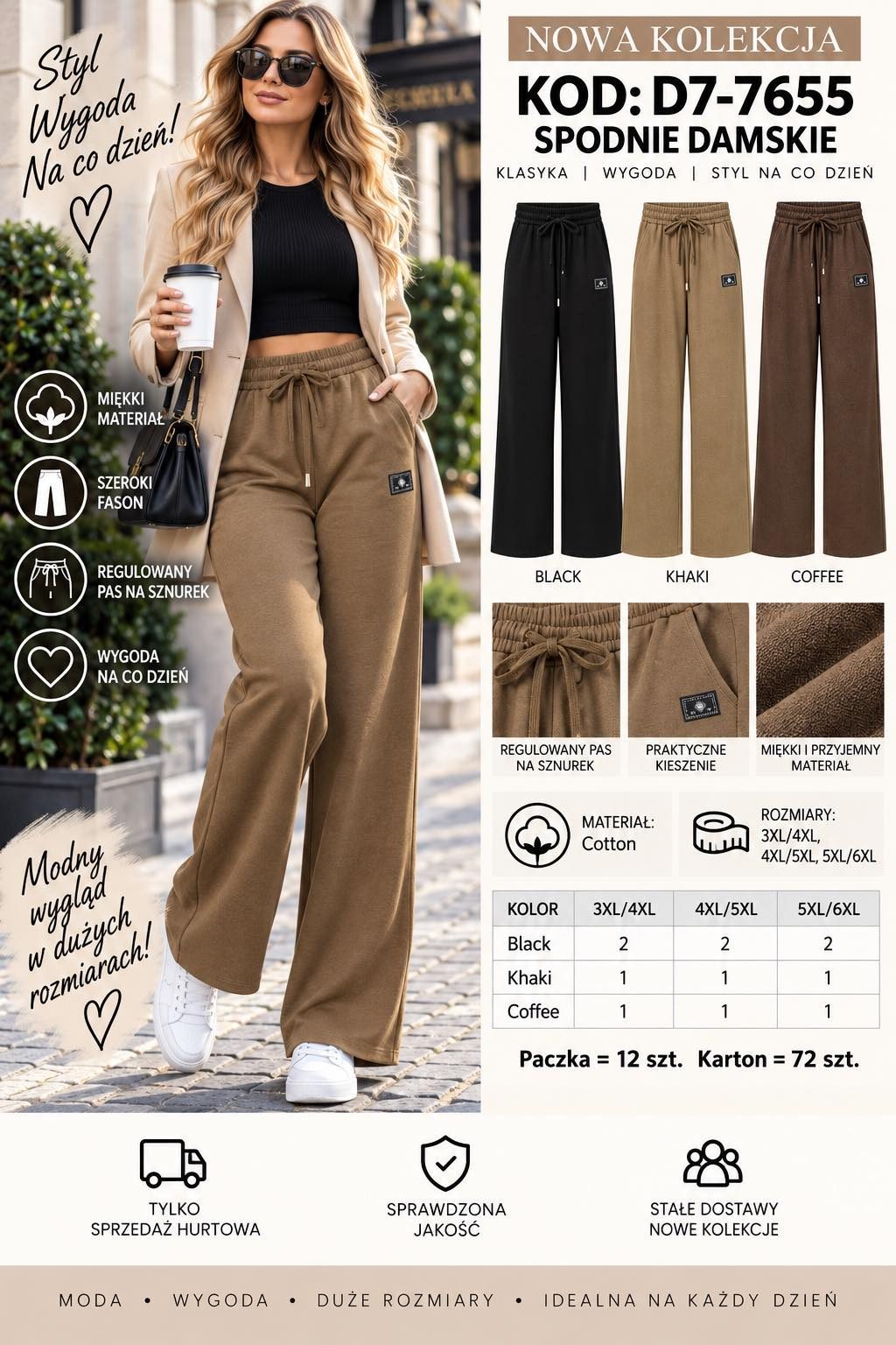 Spodnie DAMSKA TURECKA_size 3-6xl_paczka 12 szt_mixkolor 2305848