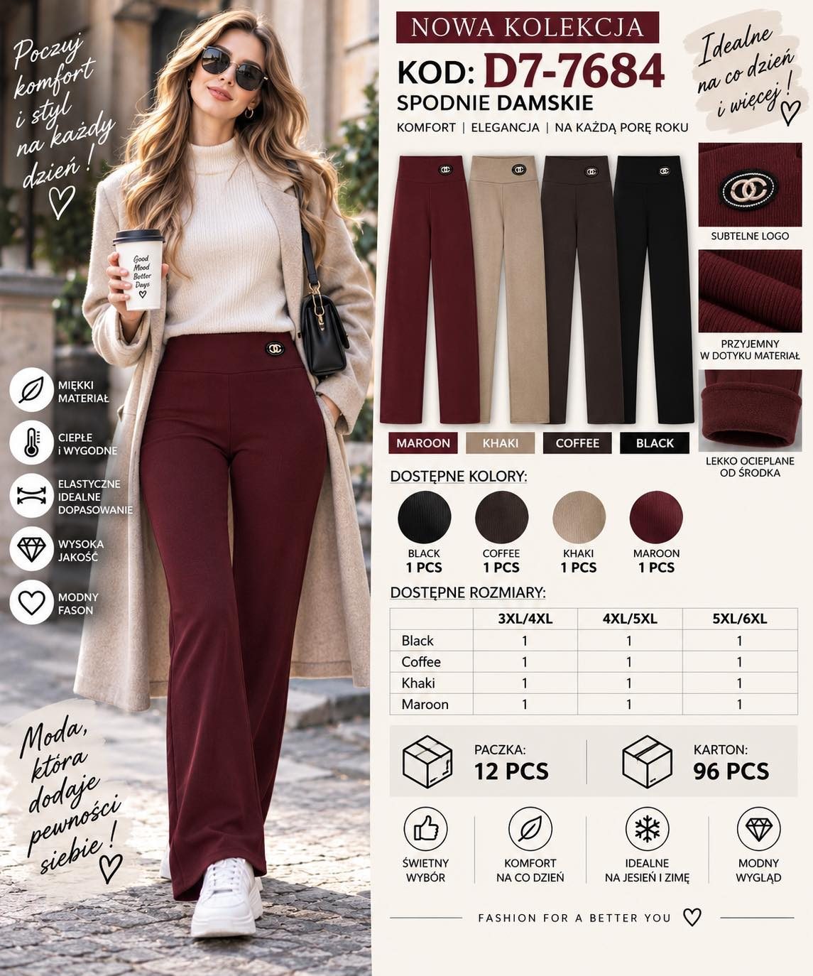 Spodnie DAMSKA TURECKA_size 3-6xl_paczka 12 szt_mixkolor 2305858
