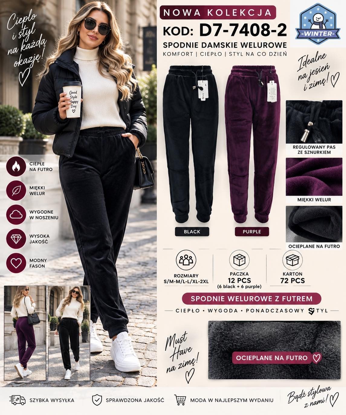 Spodnie DAMSKA TURECKA_size s-2xl_paczka 12 szt_mixkolor 2305861