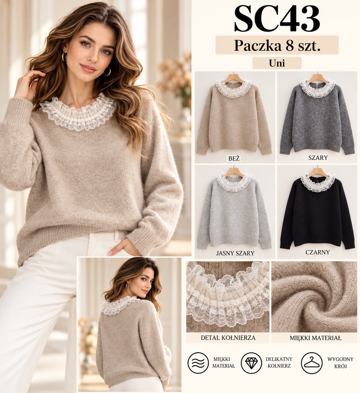 Swetry DAMSKA TURECKA_size uni_paczka 8 szt_mixkolor 2305872